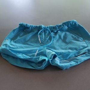 RARE Lululemon hiking shorts, light aqua blue